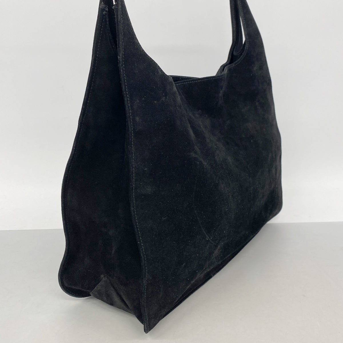 【6kd3951】グッチ ショルダーバッグ 001 3192 スウェード ブラック シルバー金具【中古】レディース