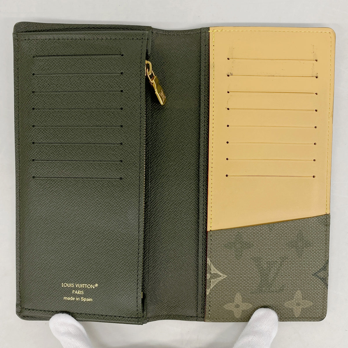 【6kd3960】ルイヴィトン 長財布 モノグラム・サープラス ポルトフォイユブラザ M27055 カーキ【中古】メンズ