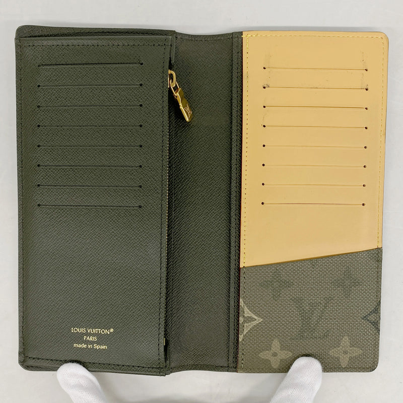 【6kd3960】ルイヴィトン 長財布 モノグラム・サープラス ポルトフォイユブラザ M27055 カーキ【中古】メンズ
