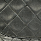 【6kd3961】シャネル ショルダーバッグ マトラッセ Wフラップ Wチェーン ラムスキン ブラック ゴールド金具【中古】レディース