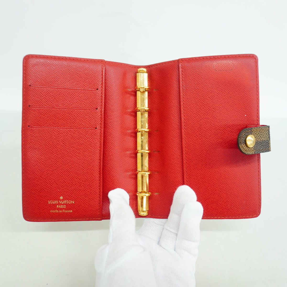【6kd3978】ルイヴィトン 手帳カバー ダミエ アジェンダPMT＆B R21040 エベヌ【中古】レディース