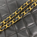 【6kd4029】シャネル ショルダーバッグ マトラッセ チェーンショルダー ラムスキン ブラック ゴールド金具【中古】レディース