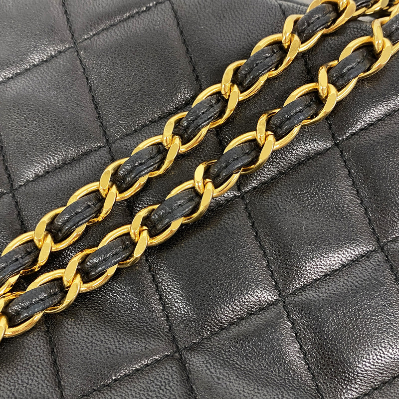 【6kd4029】シャネル ショルダーバッグ マトラッセ チェーンショルダー ラムスキン ブラック ゴールド金具【中古】レディース