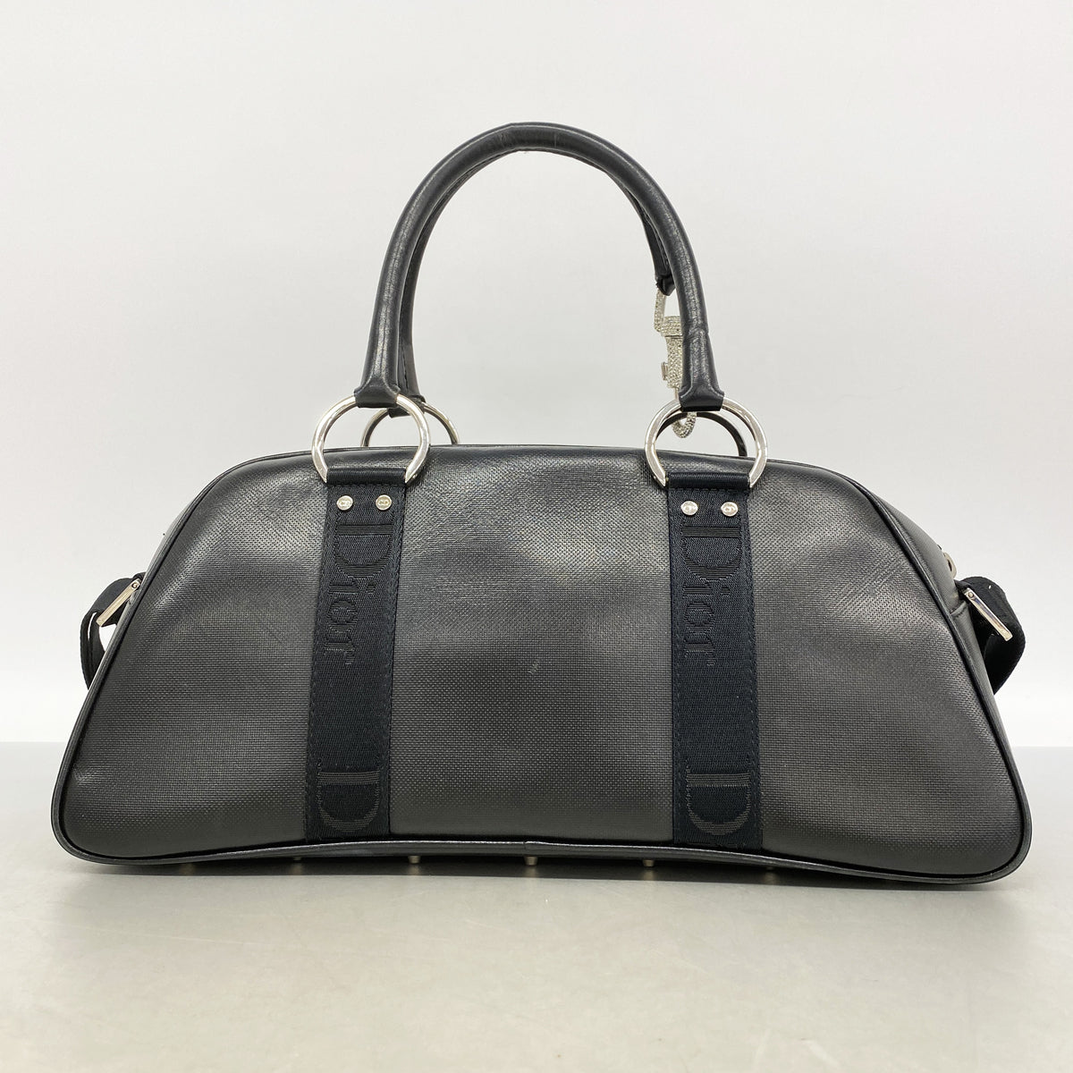 【6kd4031】クリスチャンディオール ハンドバッグ ハードコア レザー ブラック シルバー金具 2wayバッグ【中古】レディース