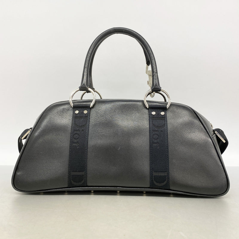 【6kd4031】クリスチャンディオール ハンドバッグ ハードコア レザー ブラック シルバー金具 2wayバッグ【中古】レディース