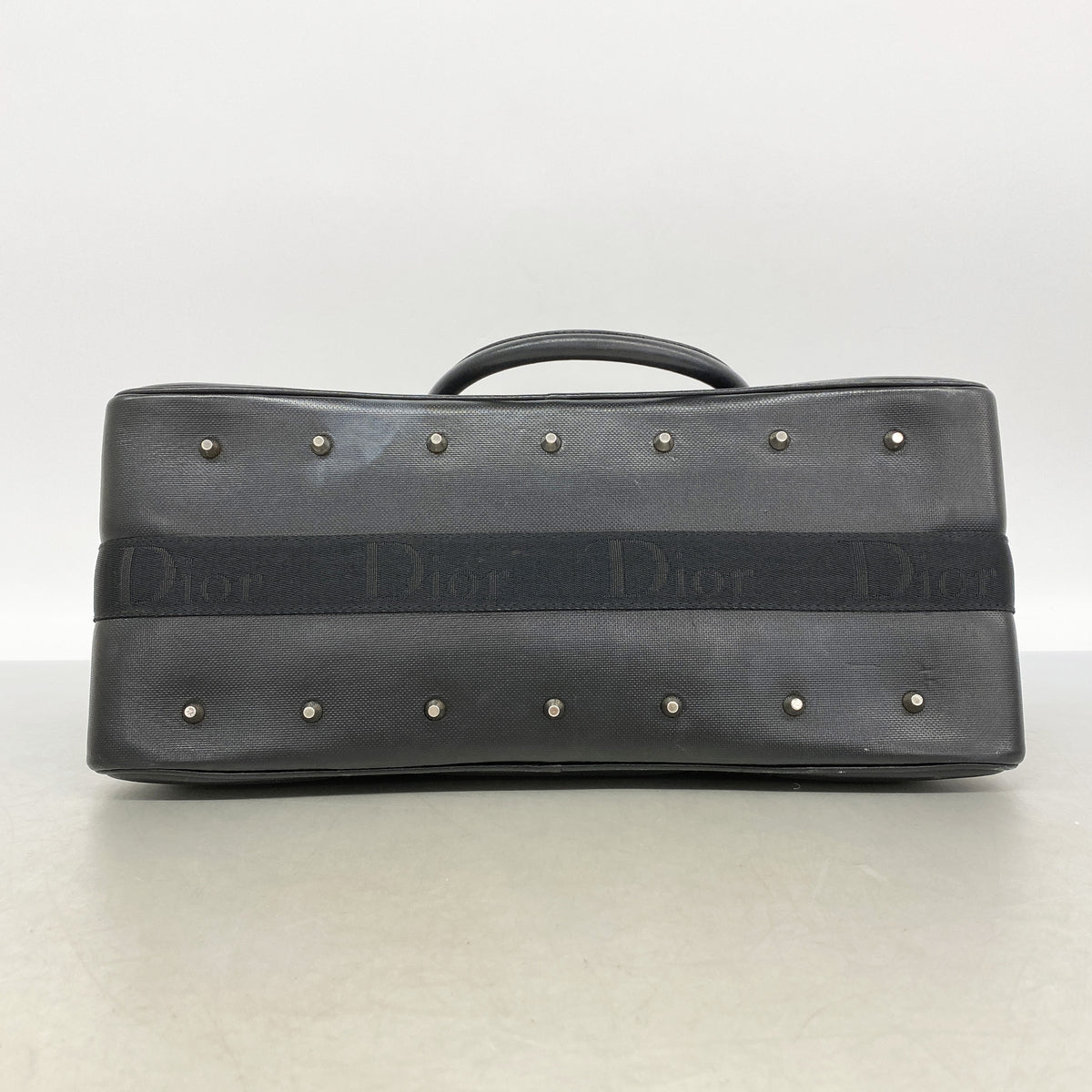 【6kd4031】クリスチャンディオール ハンドバッグ ハードコア レザー ブラック シルバー金具 2wayバッグ【中古】レディース