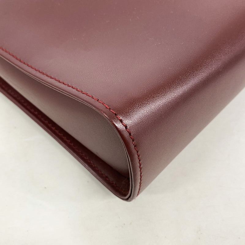 【6kd4032】カルティエ クラッチバッグ マスト レザー ボルドー ゴールド金具【中古】メンズ