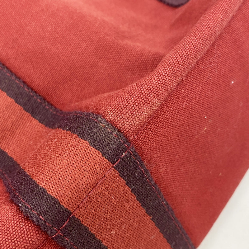 【6kd4039】エルメス トートバッグ フールトゥMM キャンバス レッド シルバー金具【中古】レディース
