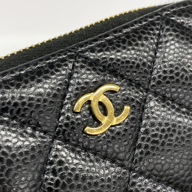【6kd4040】シャネル コインケース マトラッセ キャビアスキン ブラック ゴールド金具【中古】メンズ レディース ユニセックス