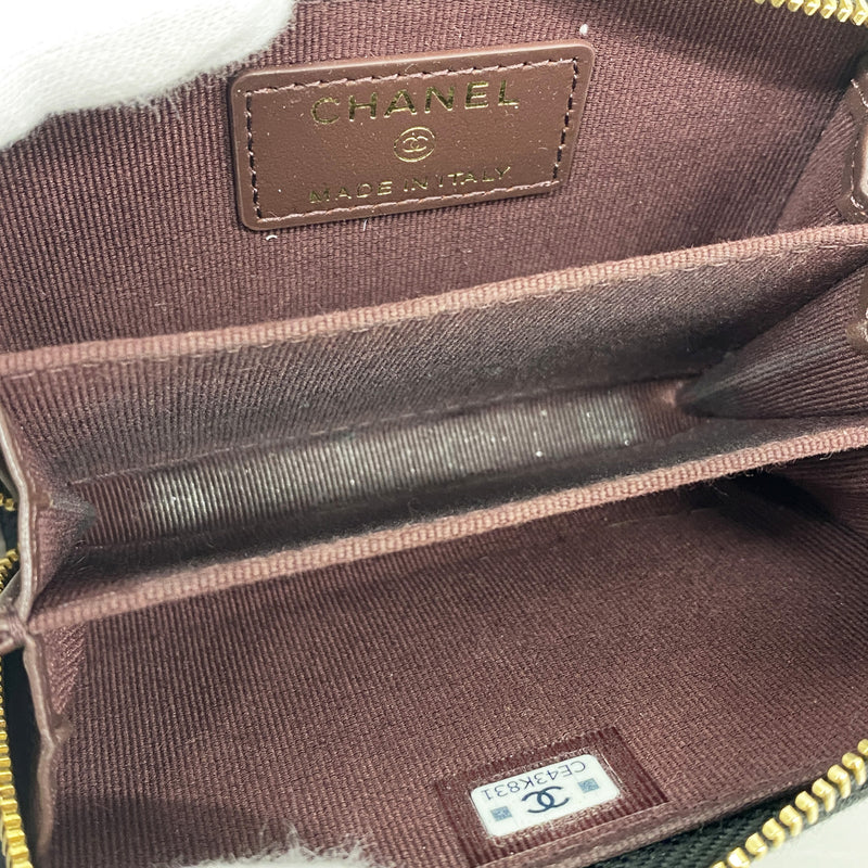 【6kd4040】シャネル コインケース マトラッセ キャビアスキン ブラック ゴールド金具【中古】メンズ レディース ユニセックス