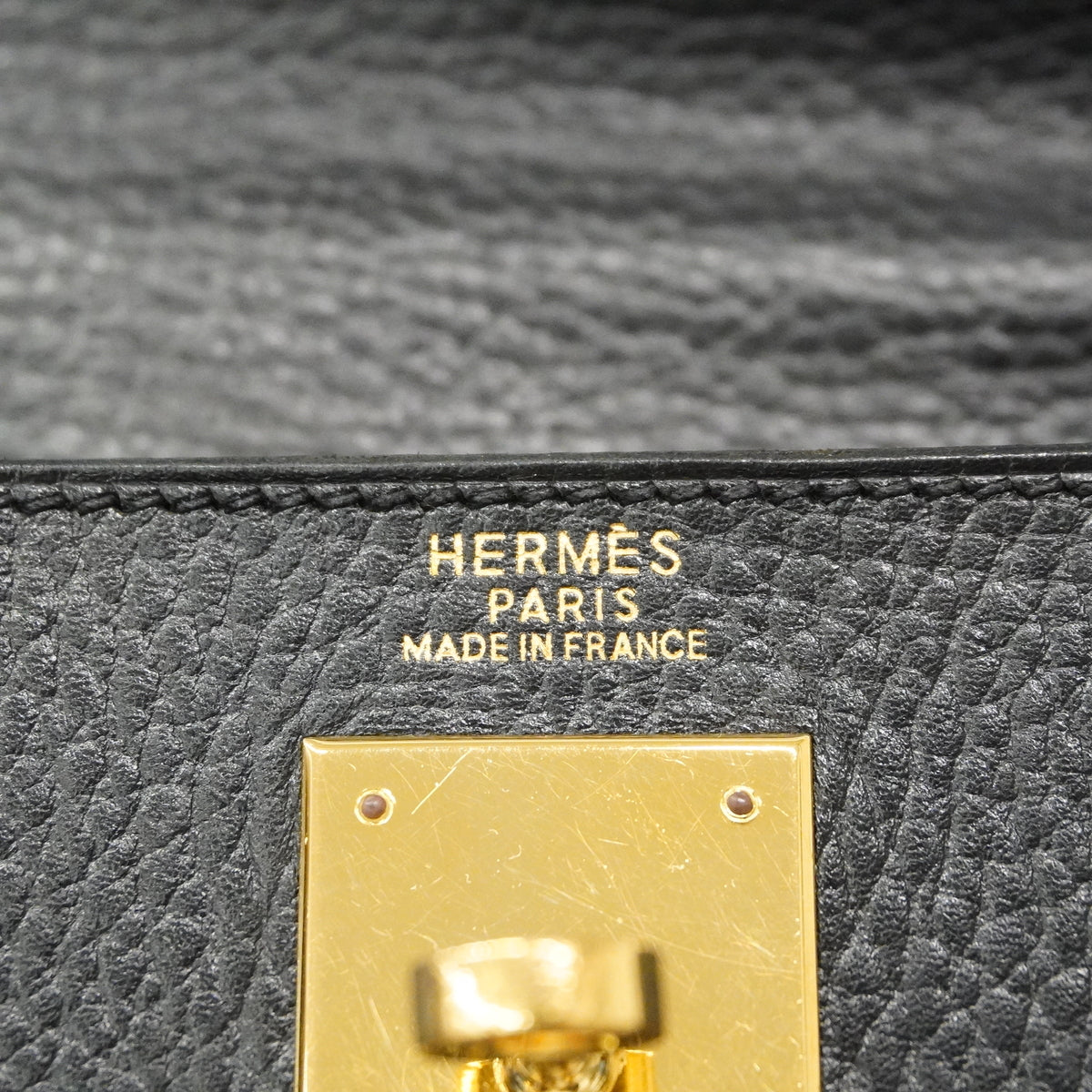 【6kd4049-h】エルメス ハンドバッグ ケリー32 アルデンヌ ブラック ゴールド金具 □C刻印 2wayバッグ【中古】レディース