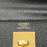 【6kd4049-h】エルメス ハンドバッグ ケリー32 アルデンヌ ブラック ゴールド金具 □C刻印 2wayバッグ【中古】レディース