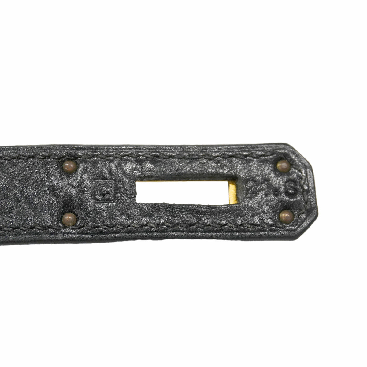 【6kd4049-h】エルメス ハンドバッグ ケリー32 アルデンヌ ブラック ゴールド金具 □C刻印 2wayバッグ【中古】レディース