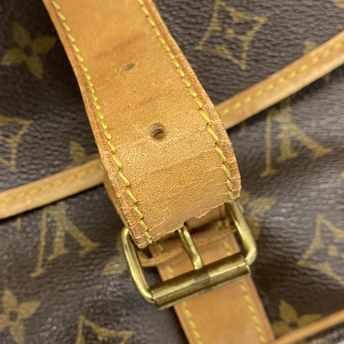 【6kd4093】ルイヴィトン ショルダーバッグ モノグラム ソミュール35 M42254 ブラウン【中古】レディース
