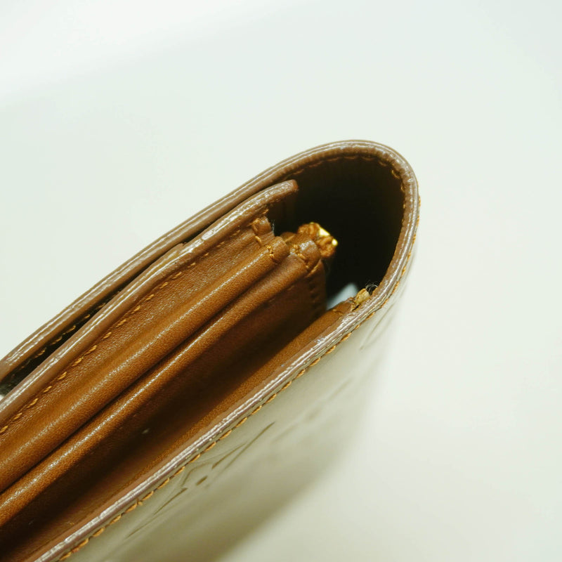 【6kd4103】ルイヴィトン 長財布 ヴェルニ ポシェットポルトモネクレディ M91174 ブロンズ【中古】レディース