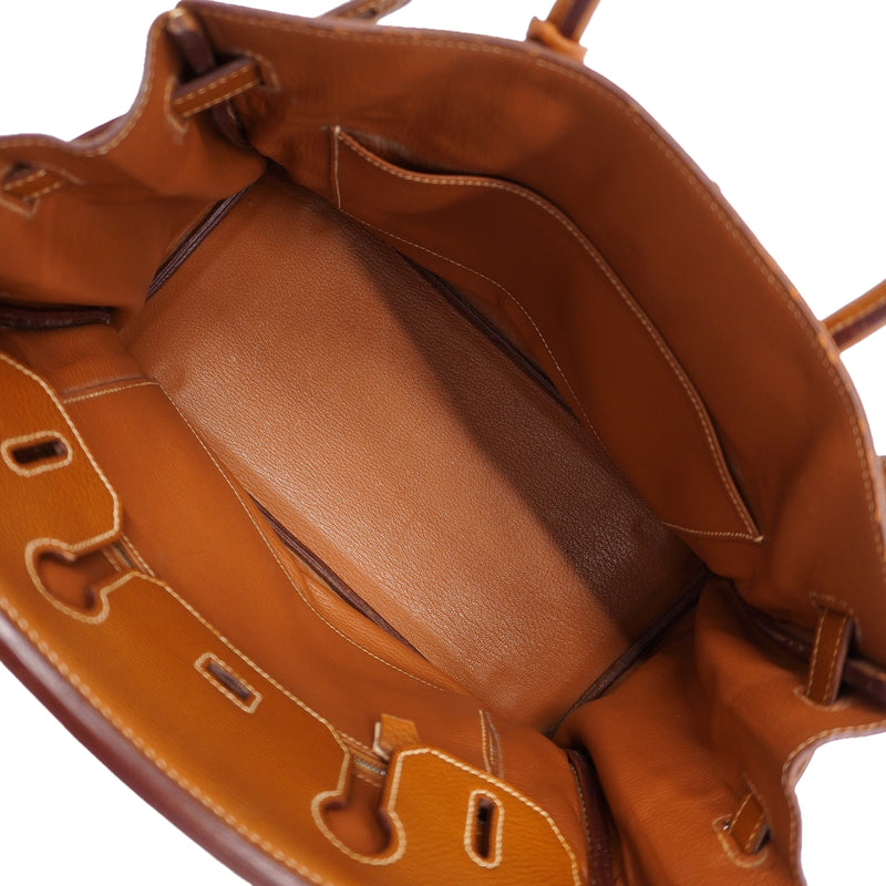 【6kd4136-h】エルメス ハンドバッグ バーキン30 トゴ ゴールド シルバー金具 □H刻印【中古】レディース