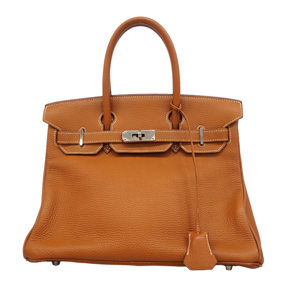 【6kd4136-h】エルメス ハンドバッグ バーキン30 トゴ ゴールド シルバー金具 □H刻印【中古】レディース