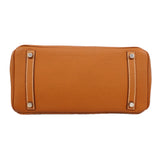 【6kd4136-h】エルメス ハンドバッグ バーキン30 トゴ ゴールド シルバー金具 □H刻印【中古】レディース