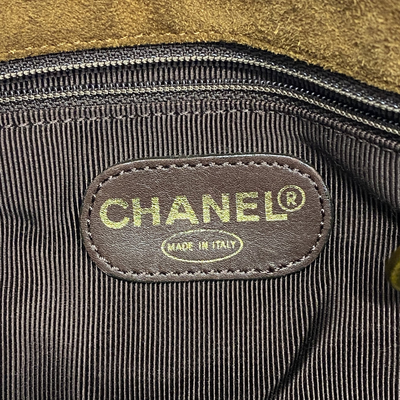 【6kd4143】シャネル ショルダーバッグ フリンジショルダー スウェード ブラウン ゴールド金具【中古】レディース