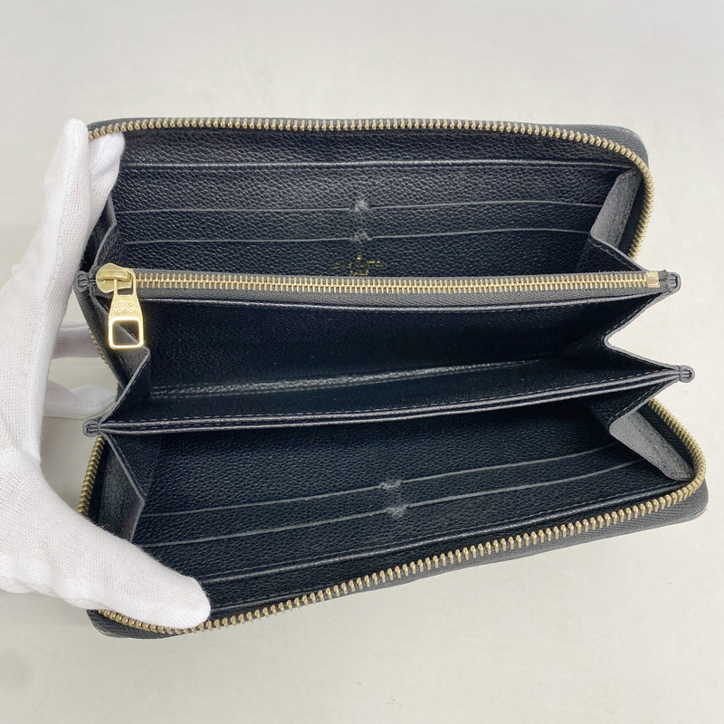 【6kd4156】ルイヴィトン 長財布 モノグラム・アンプラント ジッピーウォレット M60571 ノワール【中古】レディース