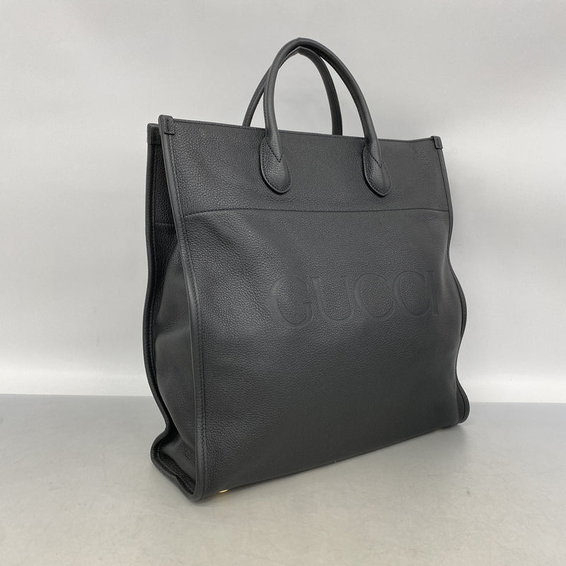 【6kd4158】グッチ トートバッグ 674850 レザー ブラック ゴールド金具 2wayバッグ【中古】メンズ