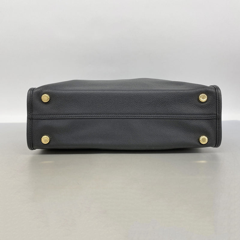 【6kd4158】グッチ トートバッグ 674850 レザー ブラック ゴールド金具 2wayバッグ【中古】メンズ