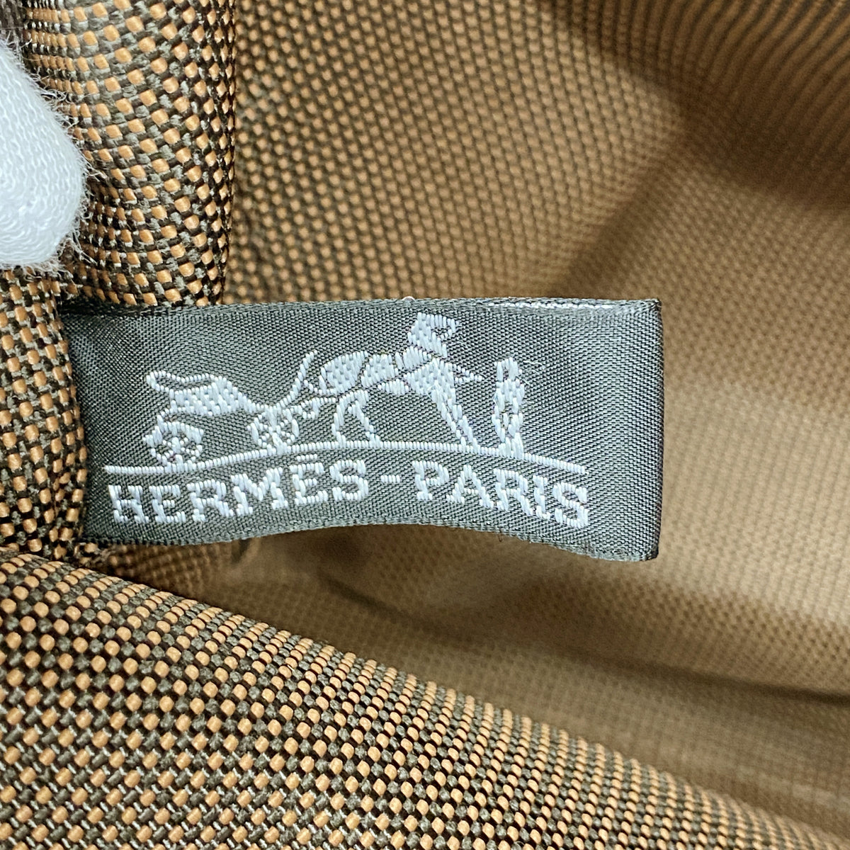 【6kd4168】エルメス トートバッグ エールラインMM ナイロン ブラウン シルバー金具【中古】メンズ レディース ユニセックス