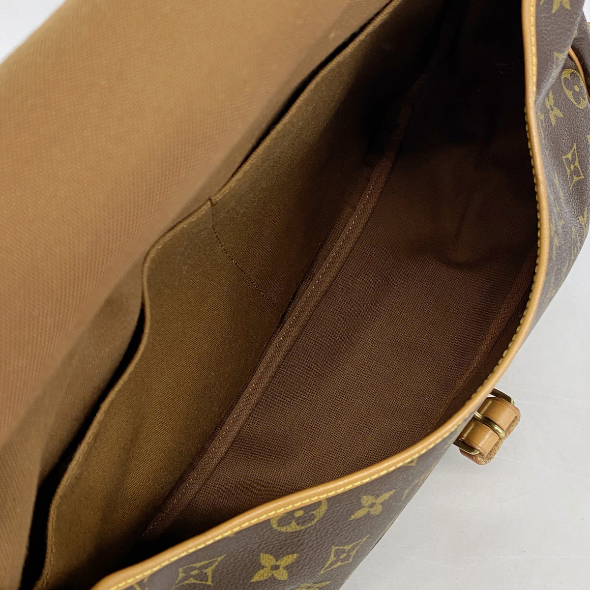 【6kd4180】ルイヴィトン ショルダーバッグ モノグラム ソミュール35 M42254 ブラウン【中古】レディース