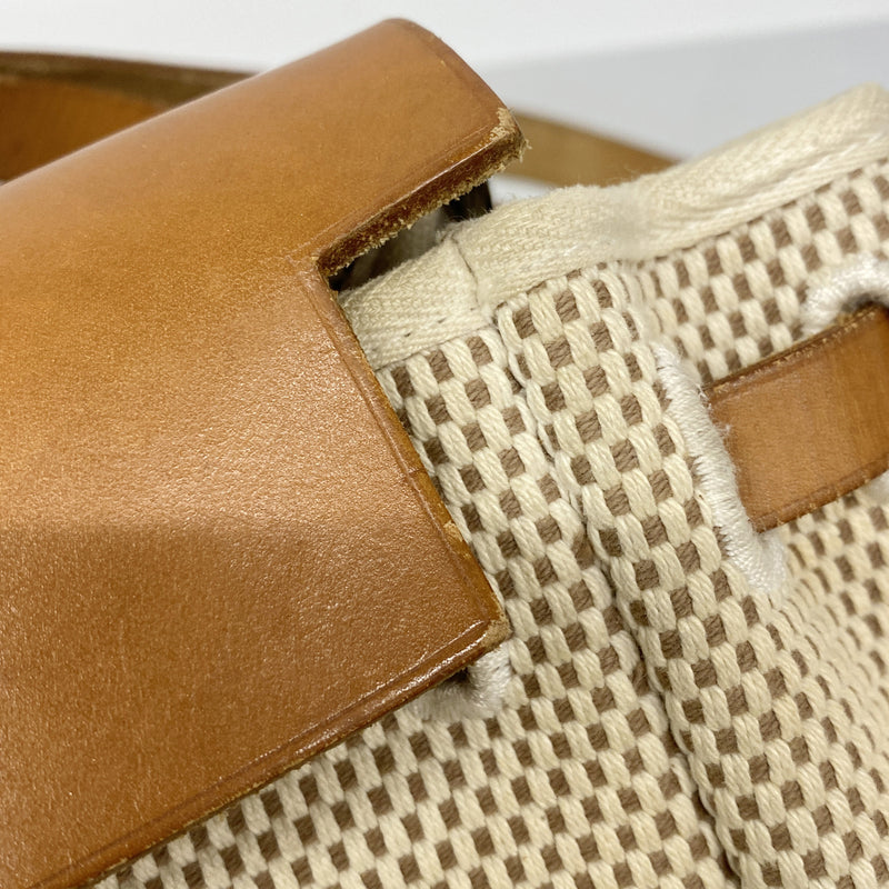 【6kd4188-e】エルメス ハンドバッグ エールバッグPM トワルGM ナチュラル シルバー金具 □F刻印 2wayバッグ【中古】レディース