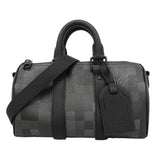 【6kd4194】ルイヴィトン ハンドバッグ ダモフラージュ キーポルバンドリエール25 M14919 ブラック 2wayバッグ【中古】メンズ