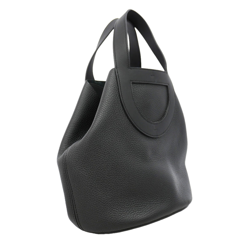 【6kd4195】エルメス ハンドバッグ インザループ23 トリヨンクレマンス ブラック シルバー金具 G刻印【中古】レディース