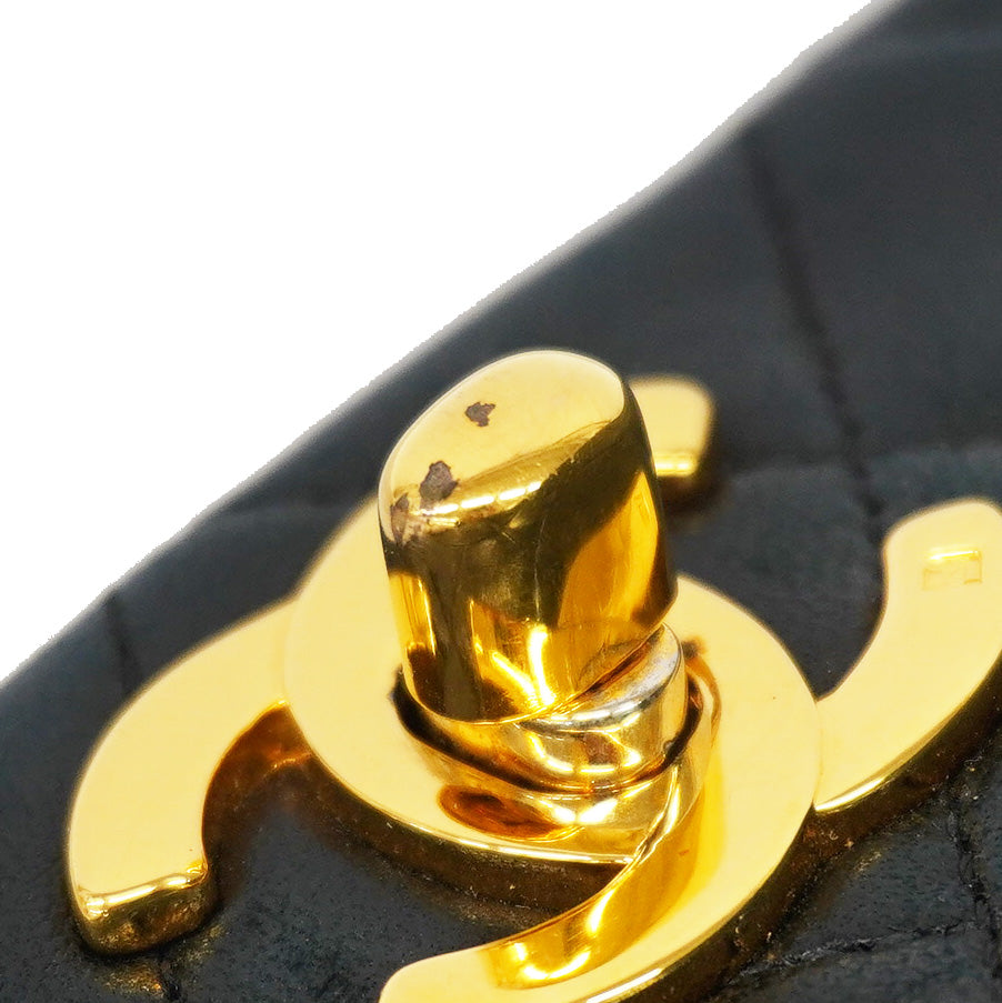 【6kd4196】シャネル ショルダーバッグ マトラッセ チェーンショルダー ラムスキン ブラック ゴールド金具【中古】レディース