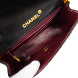 【6kd4197】シャネル ショルダーバッグ ミニマトラッセ チェーンショルダー ラムスキン ブラック ゴールド金具【中古】レディース