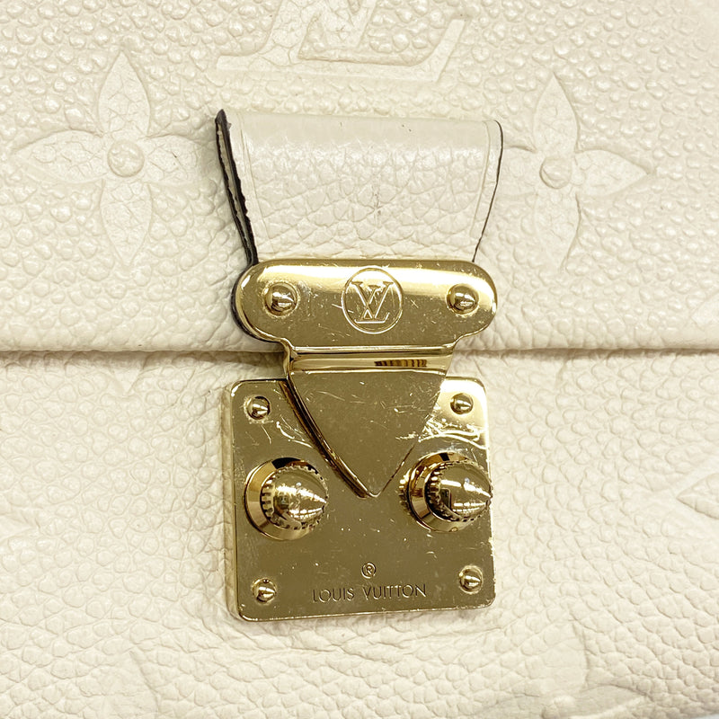 【6kd4199】ルイヴィトン 三つ折り財布 モノグラム・アンプラント ポルトフォイユメティスコンパクト M81071 クレーム【中古】レディース