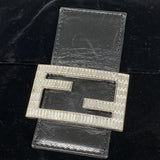 【6kd4226】フェンディ ハンドバッグ マンマバケット ベルベット ブラック シルバー金具【中古】レディース