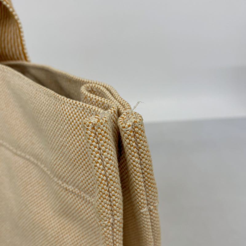 【6kd4229】エルメス トートバッグ ニューフールトゥMM キャンバス オレンジ シルバー金具【中古】レディース