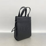 【6kd4246】フェンディ ハンドバッグ ゴートゥーショッパー レザー ブラック シルバー金具 2wayバッグ【中古】レディース