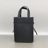 【6kd4246】フェンディ ハンドバッグ ゴートゥーショッパー レザー ブラック シルバー金具 2wayバッグ【中古】レディース