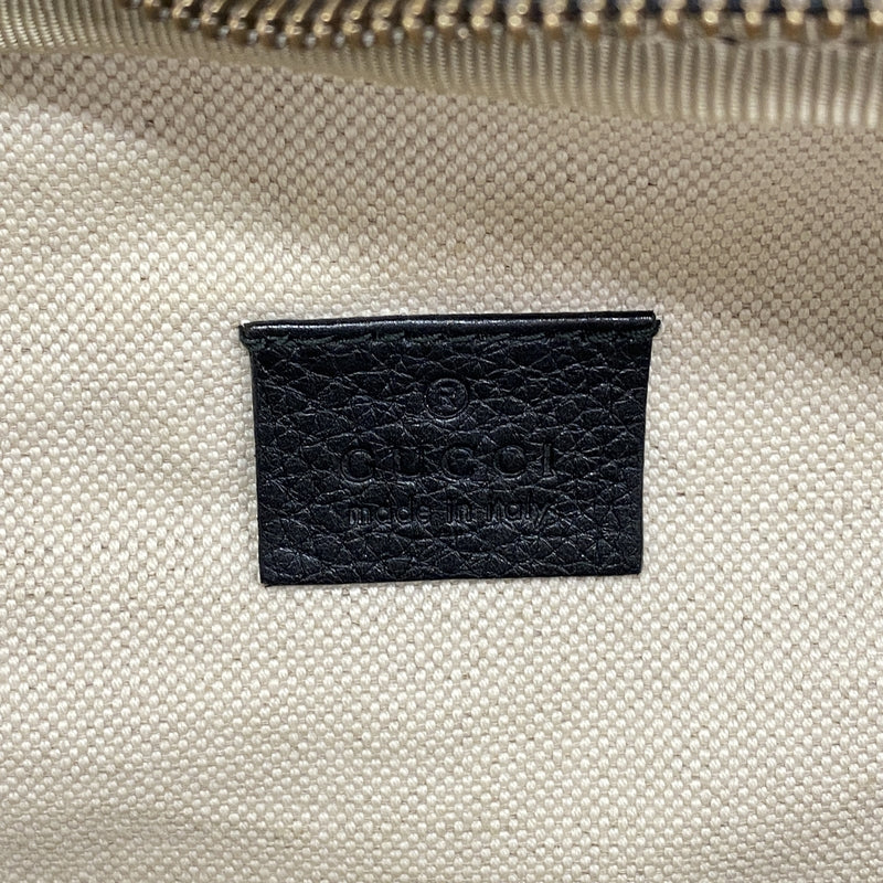 【6kd4249】グッチ ウエストバッグ 530412 レザー ブラック ゴールド金具【中古】メンズ