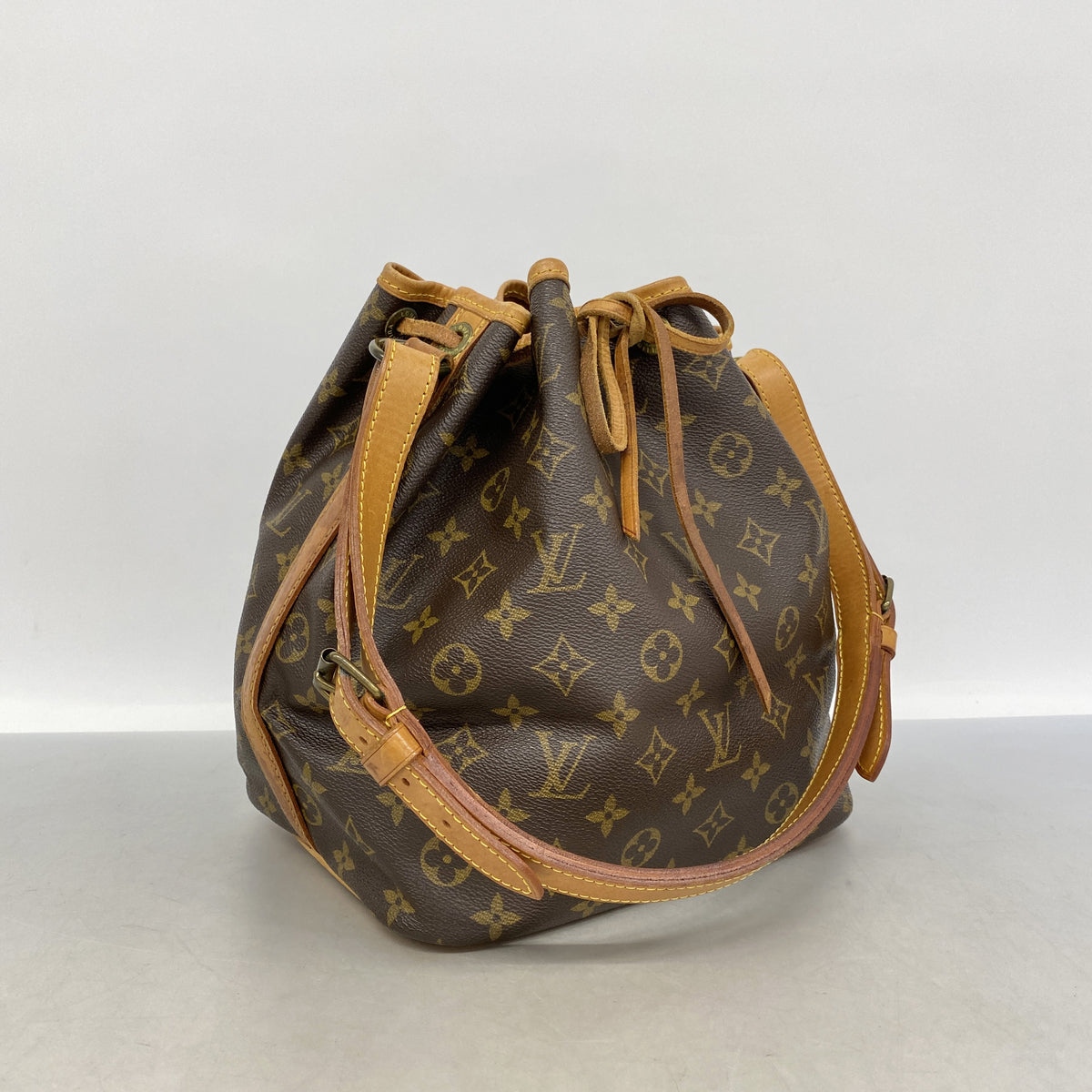【6kd4282】ルイヴィトン ショルダーバッグ モノグラム プチノエ M42226 ブラウン【中古】レディース
