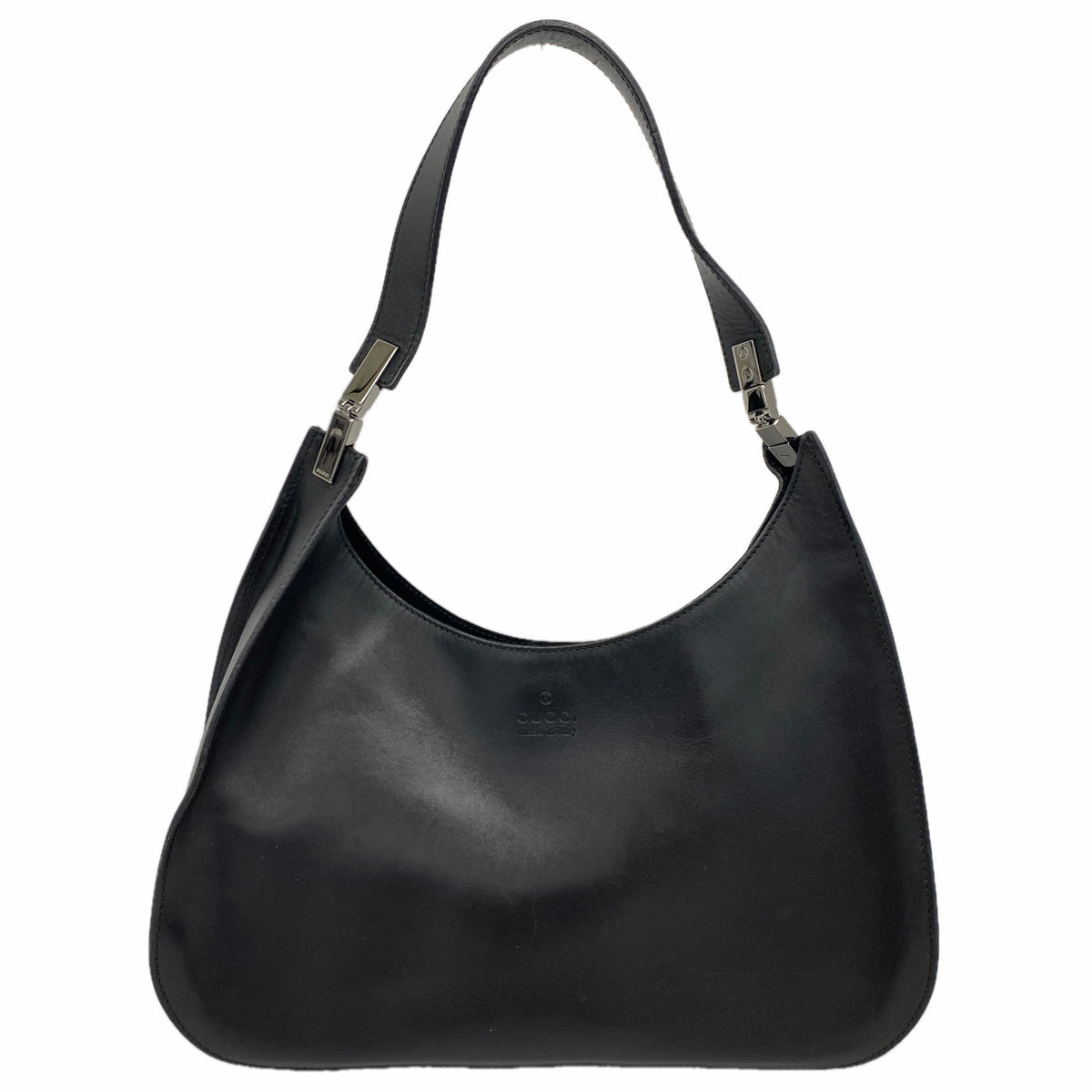 【6kd4290】グッチ ショルダーバッグ 001 3767 レザー ブラック シルバー金具【中古】レディース
