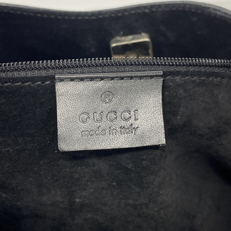 【6kd4290】グッチ ショルダーバッグ 001 3767 レザー ブラック シルバー金具【中古】レディース
