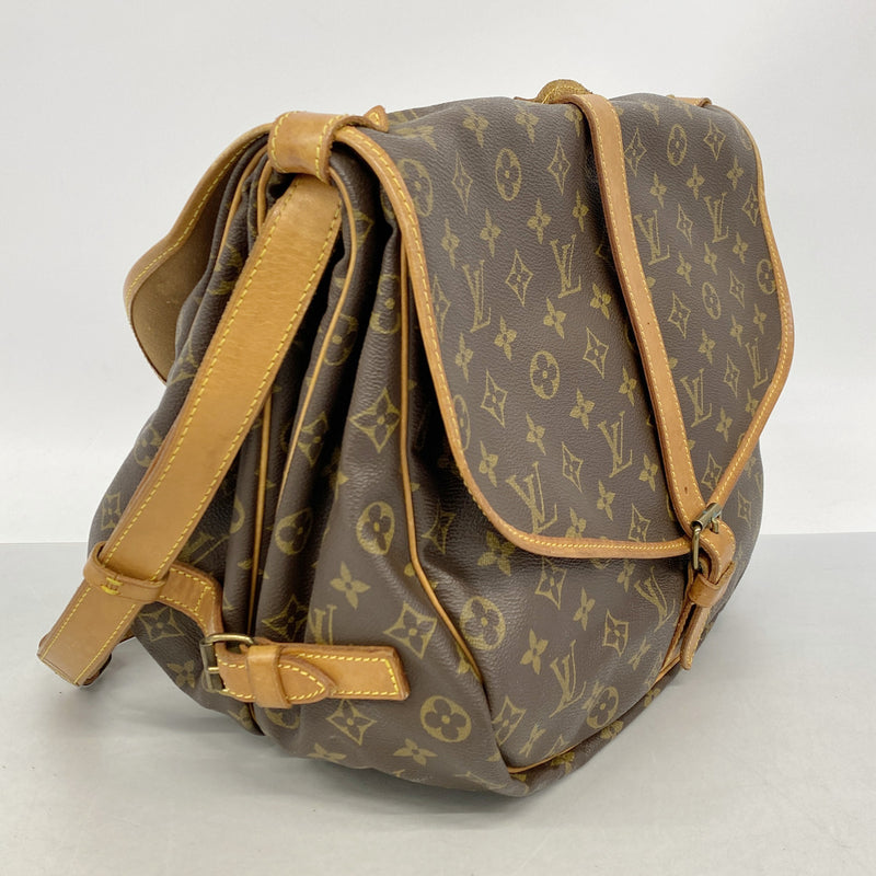 【6kd4296】ルイヴィトン ショルダーバッグ モノグラム ソミュール35 M42254 ブラウン【中古】レディース