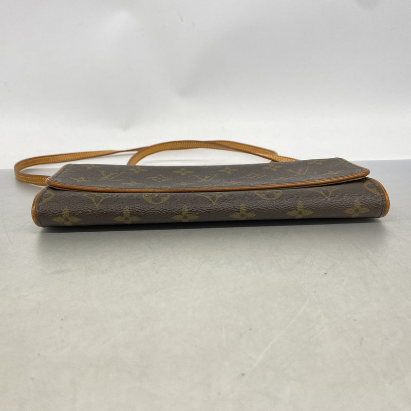 【6kd4319】ルイヴィトン ショルダーバッグ モノグラム ポシェットツインGM M51852 ブラウン【中古】レディース