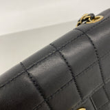 【6kd4325】シャネル ショルダーバッグ チョコバー チェーンショルダー ラムスキン ブラック ゴールド金具【中古】レディース