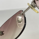【6kd4326】シャネル サングラス 4002 プラスチック ピンク シルバー金具【中古】レディース