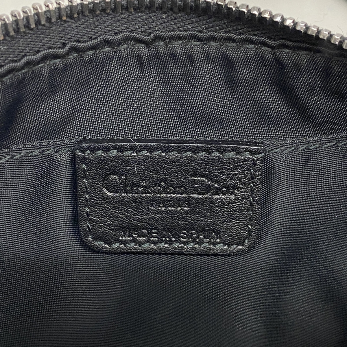 【6kd4337】クリスチャンディオール ショルダーバッグ トロッター ナイロン ブラック シルバー金具【中古】レディース