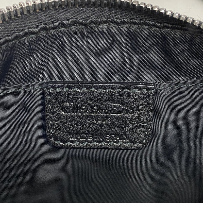 【6kd4337】クリスチャンディオール ショルダーバッグ トロッター ナイロン ブラック シルバー金具【中古】レディース