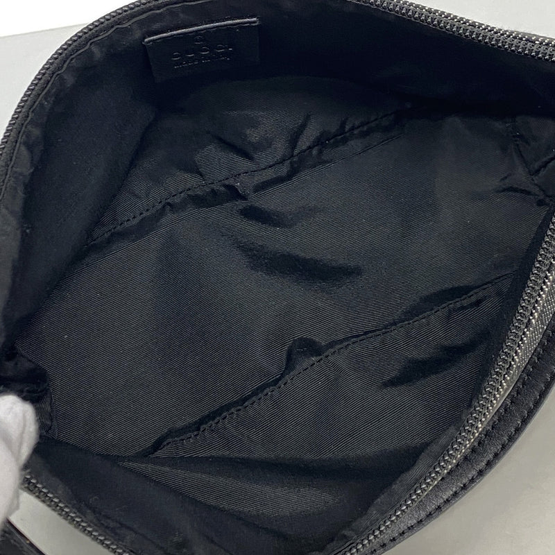 【6kd4339】グッチ ショルダーバッグ 07198 デニム ブラック ゴールド金具【中古】レディース