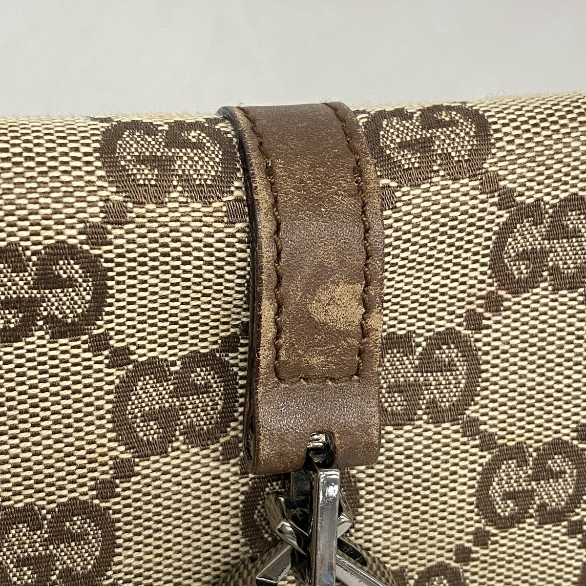 【6kd4340】グッチ ショルダーバッグ GGキャンバス 90667 キャンバス ブラウン シルバー金具【中古】レディース